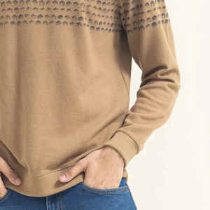 เสื้อสเวตเชิ้ตผู้ชายทรงปกติ คอกลม ผ้าถักลายจุด สวมใส่สบายๆ ในฤดูใบไม้ร่วง ผลิตจากผ้าฝ้าย 100% ระบายอากาศได้ดี - Product Image 6
