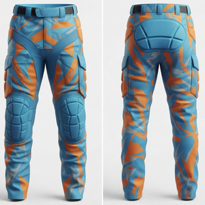 Pantalon de paintball pour homme, tissu polyester 300 GSM, imperméable, respirant, séchage rapide, orange, bleu, camouflage, panneaux rembourrés, personnalisé - Product Image 1