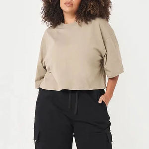 Camisetas de Alta Calidad al por Mayor para Mujer, Ropa Urbana de Lujo, Camisetas Extra Grandes de Algodón, Camisetas de Talla Grande para Mujer, 100% Algodón - Product Image 3