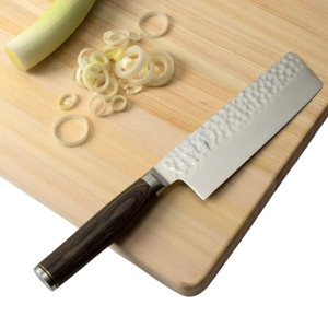 Cuchillo Nakiri de 5.5 Pulgadas, Hoja de Acero Inoxidable Damasco, Mango de Madera Marrón, Cuchillo Japonés para Cortar y Rebanar Vegetales, Cuchillo de Cocina para Chef - Product Image 2