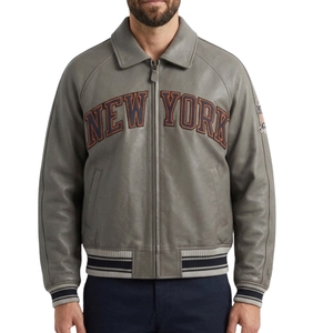 Veste en cuir véritable pour homme, à capuche, KITH x Avirex New York Knicks, édition limitée, style streetwear pour les amateurs de baseball - Product Image 1