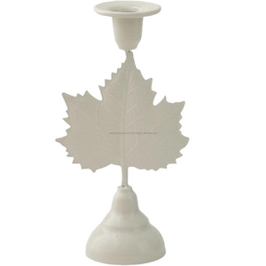 Premium Gold Maple Leaf <b>Candlestick</b> • Luxury Autumn Harvest Taper Holder - Product Image 4