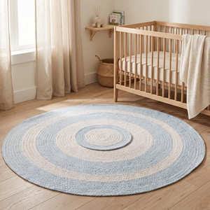 Colour Block Round Cotton Rope Area Carpet <b>for</b> <b>Nursery</b> Playroom & Kids Room - Product Image 3