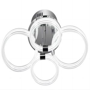 Modern LED Flush Mount <b>Ceiling</b> <b>Light</b> 6Rings Acrylic for Bedroom Living Room Kitchen or <b>Office</b> Dimmable with Remote Control - Product Image 1