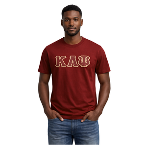 Camiseta de 3 Letras de Kappa Alpha Psi en Rojo o Marrón, Prenda de Fraternidad Griega con Diseño Clásico, Comodidad Premium y Estilo Atemporal - Product Image 1