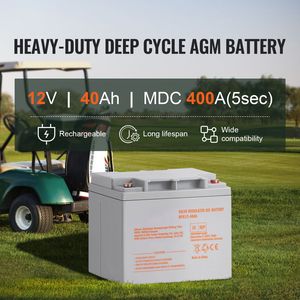 Batería Marina AGM Recargable de 12V 40AH con Corriente de Descarga de 400A para Scooters de Movilidad y Sillas de Ruedas Eléctricas - Product Image 1