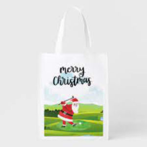 Sac fourre-tout de Noël personnalisé de haute qualité Mini sac à provisions en coton jute Motif de style d'article en soie personnalisé Promotions américaines exclusives - Product Image 3