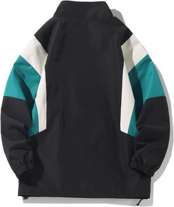 เสื้อแจ็คเก็ตผู้ชายแบบ Color Blocking ทรง Racer กันลม ผลิตจากโพลีเอสเตอร์ คอตั้ง ปิดด้วยซิป สไตล์สปอร์ต เหมาะสำหรับใส่ในฤดูใบไม้ร่วง - Product Image 2