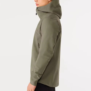 Men's Olive Green Hooded Waterproof PU Jacket With Zipper Closure Sporty Style OEM Service Eco-Friendly <b>Coach</b> Jacket For Sale - Product Image 2