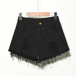 Nouvelle Arrivée Short en jean mini taille haute pour femme, effet ventre plat, avec revers en jean - Product Image 3
