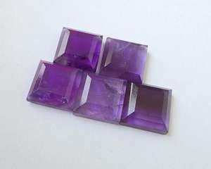 อเมทิสต์ธรรมชาติทรงสี่เหลี่ยมเจียระไนแบบแท็บเล็ต ขนาดมาตรฐานสำหรับทำเครื่องประดับ พลอยหลวม - Product Image 2