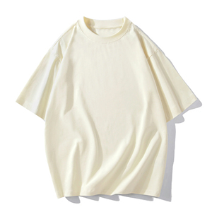เสื้อยืดคอตตอนเปล่าขายส่งสำหรับผู้ชายและผู้หญิง 260GSM แขนสั้น สกรีนโลโก้ได้ตามสั่ง ทรงหลวมสบายๆ รับผลิตแบบ OEM ODM - Product Image 1