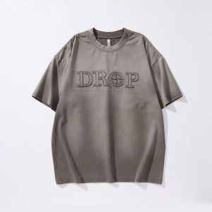 เสื้อยืดคุณภาพสูง 230 กรัม ทรงโอเวอร์ไซส์ สำหรับผู้ชายและผู้หญิง พิมพ์โลโก้ได้ตามต้องการ ลายเรียบ ผ้าฝ้าย 100% ดีไซน์เรียบง่าย ขายส่ง - Product Image 6