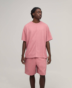 Men's Oversized T-Shirt Shorts <b>Set</b> Crew Neck Solid Color Casual Summer Wear Breathable Premium Polyester/Cotton Matching <b>set</b> - Product Image 1