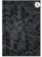 Rustique Chic tapis en cuir de vachette fait à la main Patchwork Design cuir Patchwork solide noir tapis peau de vache tapis en cuir fait à la main