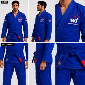 WI BJJ Kimono <b>Blue</b> 100% Cotton Durable Regular Fit Men's Martial Arts Wear Kit - Product Image 4