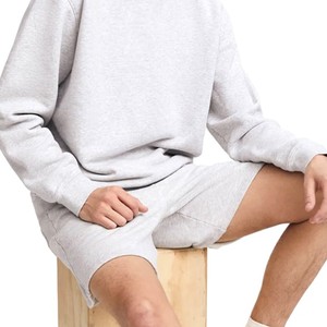 Pantalones Cortos Deportivos Unisex de Forro Polar Gris, Cintura Alta Elástica, Color Sólido Informal, Transpirables, Tejidos - Product Image 6