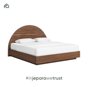 Cadre de lit double confortable en teck massif sculpté à la main, style mid-century moderne, mobilier indonésien de haute qualité pour usage domestique - Vino - Product Image 5