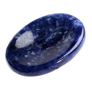 หินโซดาลิทคริสตัลรูปวงรีหินกังวลพลอยนิ้วหัวแม่มือคริสตัลธรรมชาติบำบัดหินนวดเรกิจักระ - Product Image 1