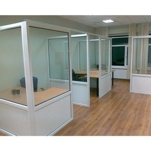 Most Selling Hinged Aluminium Office <b>Partition</b> System with Tempered Glass for Modern Commercial Workspace Interior Solutions - Product Image 1