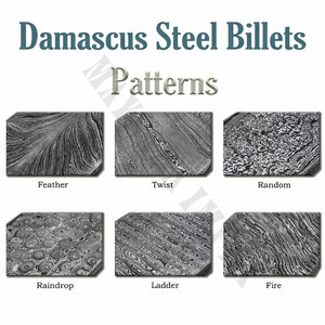 Barre de acier Damas Maysara Impex pour la fabrication de couteaux pliants, lames fixes, épées et haches – Acier soudé à motifs - Product Image 6