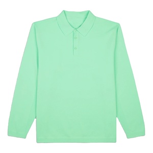 Polo à manches longues pour hommes, décontracté, couleurs unies, vente en gros, OEM, meilleure vente, Export, qualité, Logo personnalisé - Product Image 3