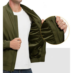 Chaqueta Bomber de Invierno Unisex Ligera Hecha a Medida, Cortavientos con Cremallera Completa, de Lona, Satén y Patchwork, Transpirable, Estilo Urbano - Product Image 4