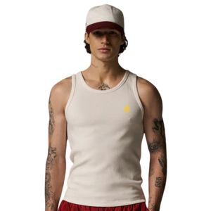 Débardeur côtelé sans manches en coton pour homme, coupe ajustée, couleur unie, pour l'été, sous-vêtement décontracté, vente en gros OEM - Product Image 3