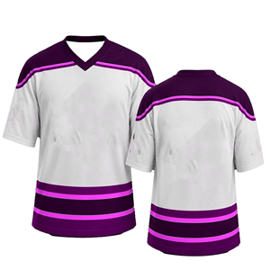 Maillot de hockey sur glace à col en V, rayé blanc et vert, en polyester respirant, manches courtes, coupe classique, unisexe, adulte, toutes saisons - Product Image 4