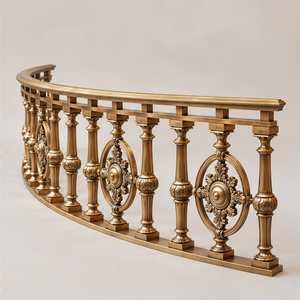 Barandilla de Medallón Regal con Acabado en Bronce para Hoteles de Lujo, Villas y Escaleras Clásicas - Product Image 1