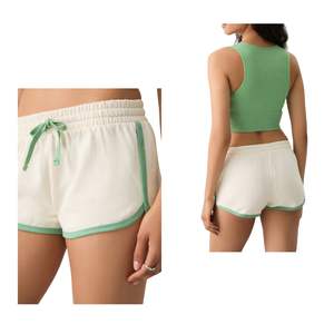 Shorts décontractés en coton pour femmes avec cordon de serrage à la taille, shorts de sport d'été, vente en gros, fabricant de shorts de gym pour femmes - Product Image 1