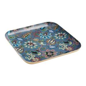 Bandeja Cuadrada Decorativa Hecha a Mano con Esmalte, Platos Metálicos con Estampado Floral de Lujo para Decoración del Hogar, Accesorios de Cocina para Hotel - Product Image 1