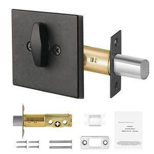 Single Cylinder Deadbolt Lock <b>Square</b> <b>Keyed</b> 1 Side Full Metal Fits Standard Size Interior & Exterior Doors - Product Image 1