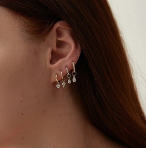 Pendientes de Aro de Oro Sólido de 14K con Diamante Cultivado en Laboratorio de Corte Cometa de 0.50ct y Dije Flotante para Mujer, Regalo para Fiestas y Día de la Madre - Product Image 3