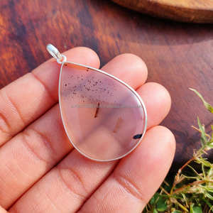 Handmade <b>Solid</b> 925 Sterling Silver, Natural Gemstone, Rare Montana Agate <b>Pendant</b>, Pear Shape <b>Pendant</b>, Gift For Wedding - Product Image 3