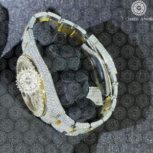 Montre pour homme Charm Jewells en acier inoxydable, boîtier de 40 mm, accents de diamants, analogique, mécanique, luxe, mode, résistante à l'eau 10 bars, automatique - Product Image 6