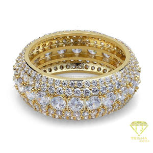 Anillo de banda de plata de ley 925 al por mayor con diamante redondo cultivado en laboratorio para proveedores de joyería de moda - Product Image 1