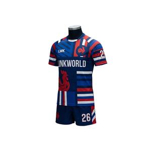 ชุดฟุตบอลแบบสั่งทำขายส่ง ออกแบบเองได้ พิมพ์ลายแบบซับลิเมชั่น ระบายอากาศได้ดี เสื้อแขนสั้นสีพื้นสำหรับฤดูใบไม้ร่วง ชุดกีฬาฟุตบอล - Product Image 2