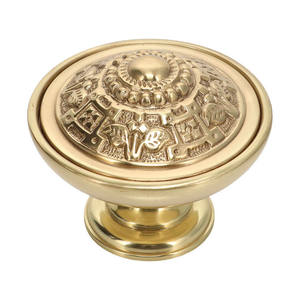 Pomos Redondos de Latón, Pomos de Latón Macizo para Armarios y Guardarropas, Duraderos para Interiores Modernos y Clásicos de Dormitorios y Hoteles - Product Image 1