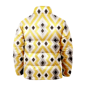 Unisex <b>Winter</b> Fire Sublimation Printed Puffer Coat Custom Wholesale Breathable Outwear with Pocket Decoration Knitted Fabric - Product Image 4