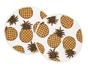 TOP QUALITY UNIQUE LEAF DESIGN HANDMADE GLASS <b>BEADED</b> TABLE <b>PLACEMATS</b> at WHOLESALE PRICE Embroidered - Product Image 4