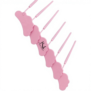 Nouveau produit - Miroir pour extensions de cils en acier inoxydable avec poignée en forme de nuage rose poudré et revêtement diamanté - Personnalisable - Product Image 1