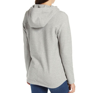 Hoodie pour femme à manches longues et couleur unie, avec coutures de haute qualité, design personnalisable (service OEM) pour les acheteurs en gros, poignets côtelés et capuche. - Product Image 3