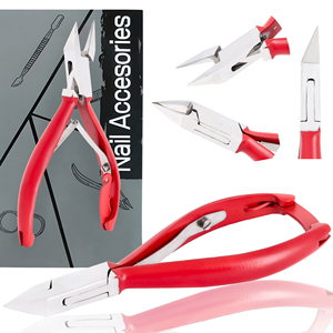 Alicate para Cutículas ProGrip Rojo Texturizado, Cortaúñas de Precisión de Acero Inoxidable con Mango Antideslizante para Salón - Product Image 6