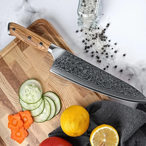 Couteau de Chef Damas Haut de Gamme LEGACY BLADES, Couteau de Cuisine Artisanal Premium avec Manche en Bois, Fournitures pour Restaurants et Hôtels - Product Image 5