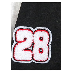 Chaqueta Varsity con Gráficos de Letras, Cuello Color Block, Manga Larga, Estilo Béisbol, Casual, Streetwear, Moda, Mezcla de Algodón - Product Image 2