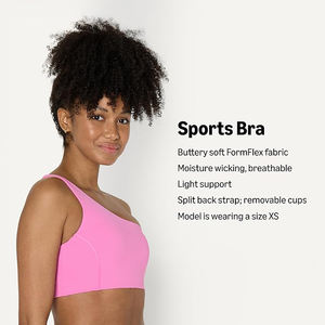 Sujetador deportivo con tiras en la espalda para mujer, soporte medio, almohadillas extraíbles, espalda cruzada, transpirable, nailon, elastano, sin costuras, para yoga y gimnasio - Product Image 5