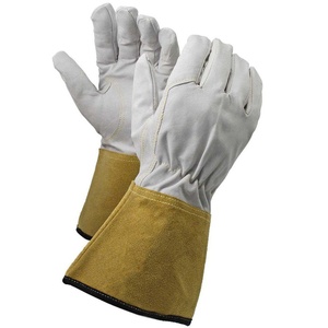 Guantes de Seguridad de Cuero, Textura Lisa, Resistentes al Calor, Duraderos, con Puño Tejido, Impermeables, Antivibración, Protección Laboral - Product Image 3