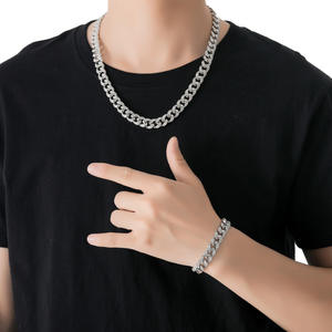 Export Quality Womens <b>Iced</b> <b>Out</b> Diamond Hip Hop <b>Chain</b> Necklace with Elegant Sparkling Stones for Fashion Shows and Daily Outfits - Product Image 1