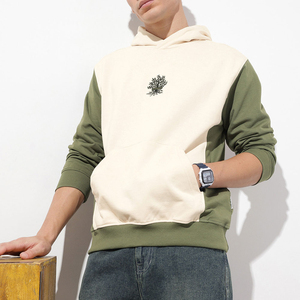 Sudadera con Capucha para Hombre, Térmica, con Logotipo de Árbol Bordado en la Parte Delantera, Informal, para Invierno, Verde Beige, Tejido de Punto - Product Image 2